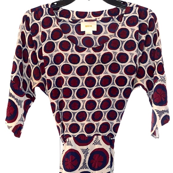 ANTHROPOLOGIE Maeve Silk Floral Geometric Dress Size 2 - Picture 6 of 13